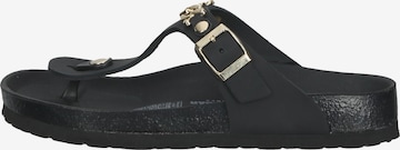 SANSIBAR T-Bar Sandals in Black