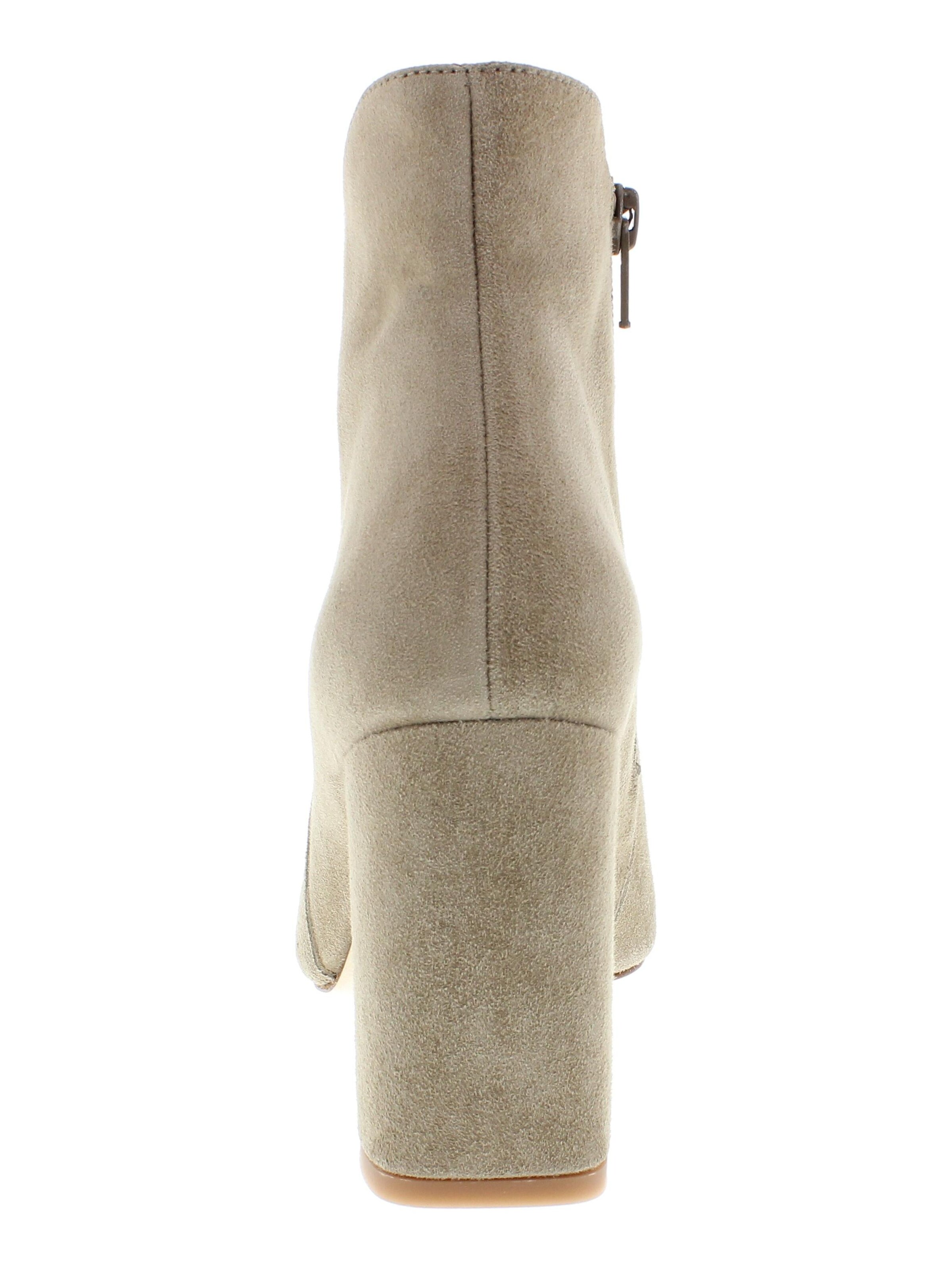 XAVER LUIS Schuhmanufaktur Booties 'VERO - Spitze Stiefelette mit Blockabsatz' in Beige