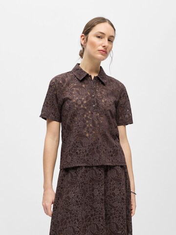 OBJECT Bluse 'OBJBianca' i brun: forside