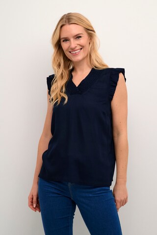 Kaffe - Blusa 'Dahlia' en azul: frente