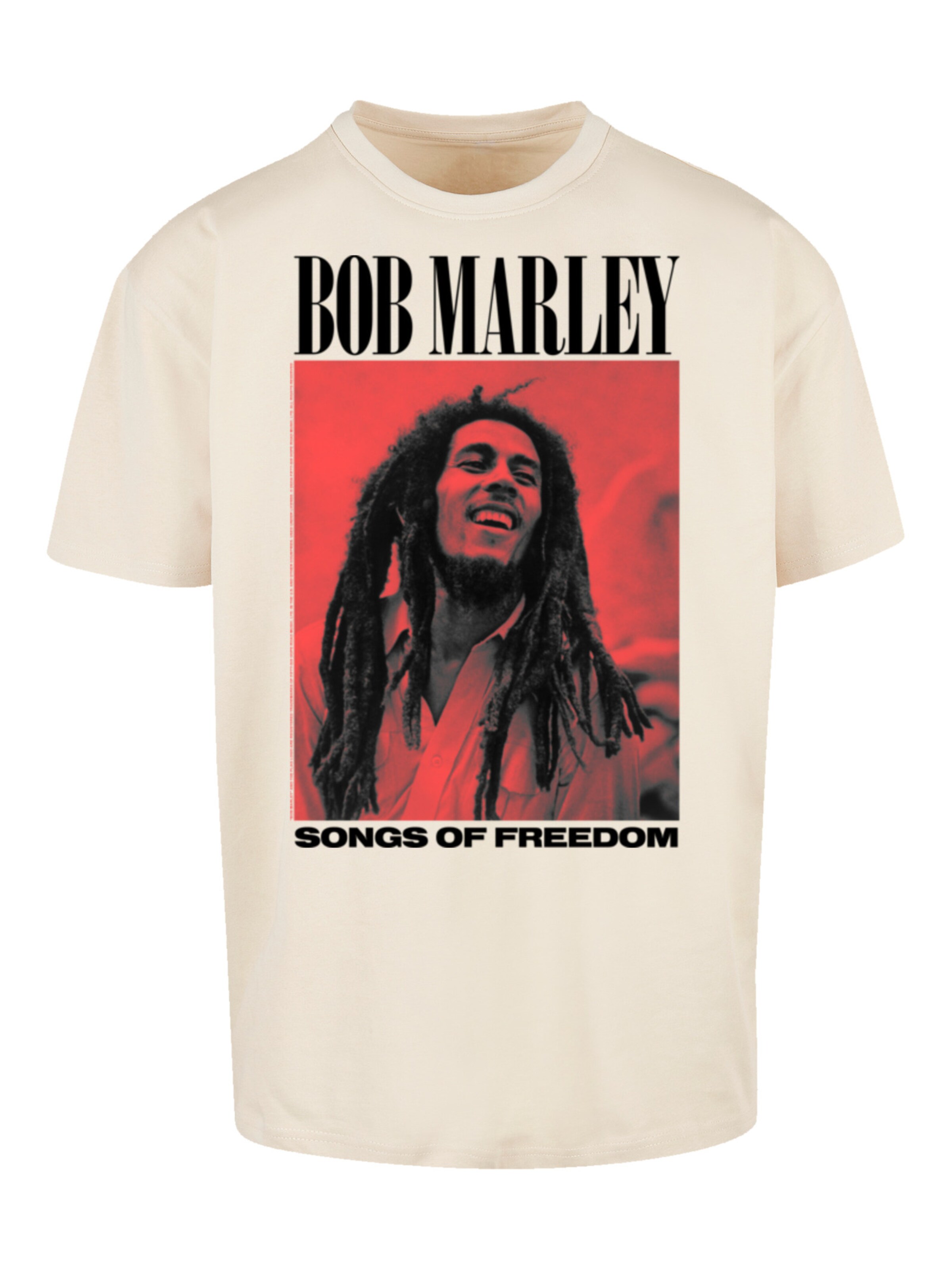 T-Shirt 'Bob Marley Songs Of Freedom Reggae Music' F4NT4STIC en beige : devant