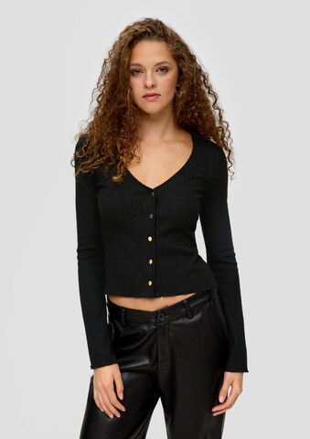 QS Knit Cardigan in Black: front