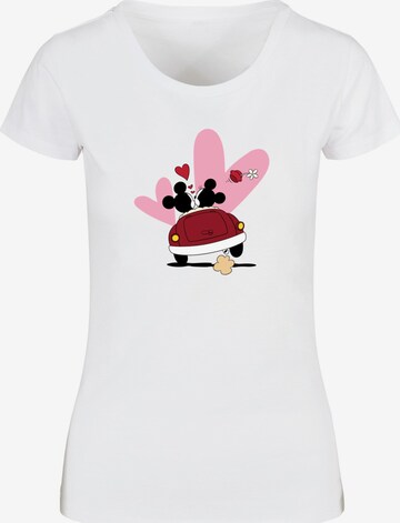 ABSOLUTE CULT T-Shirt 'Mickey Mouse - Car' in Weiß: predná strana