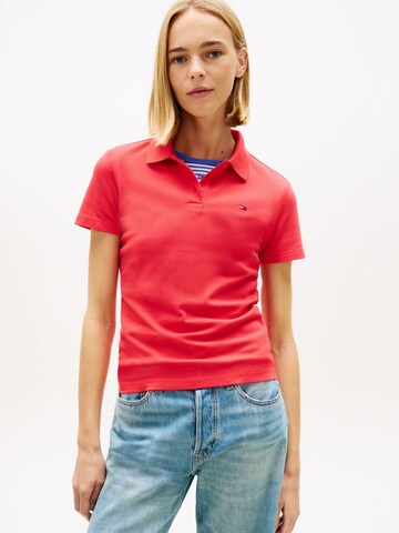 Tommy Jeans Тениска 'ESSENTIAL' в червено: отпред