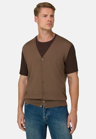Boggi Milano Gebreid vest in Bruin: voorkant