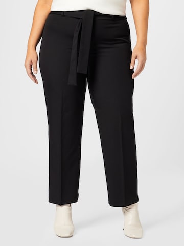 EVOKED Regular Pleated Pants 'CARINA' in Black: front