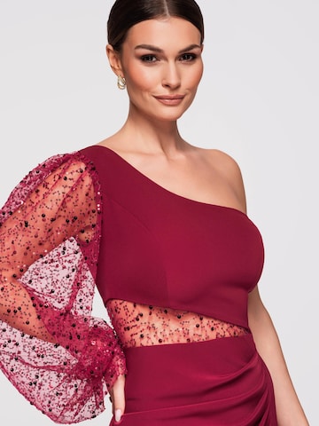 Ombre Evening Dress in Red: front