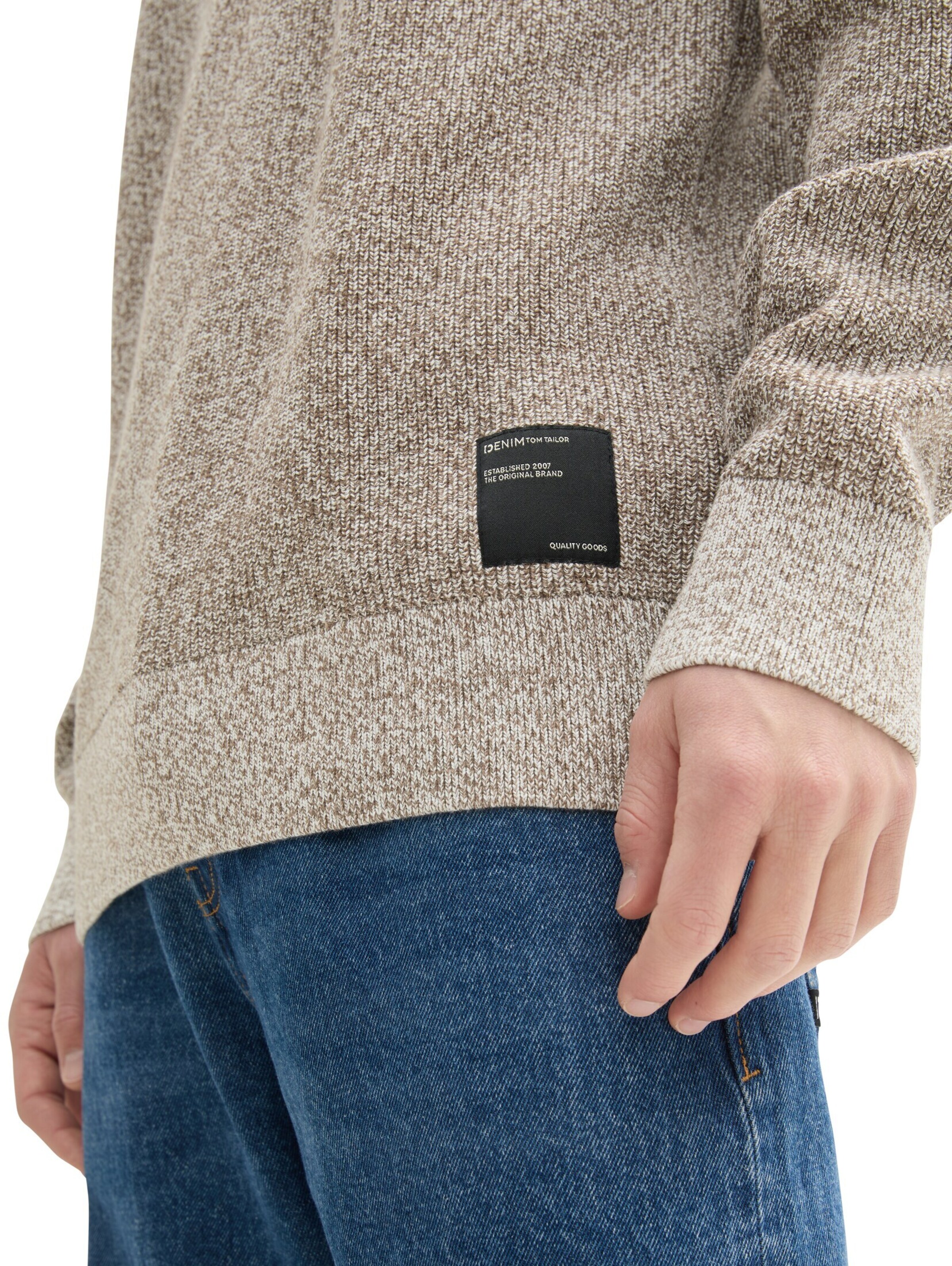 TOM TAILOR DENIM Pullover in Beige