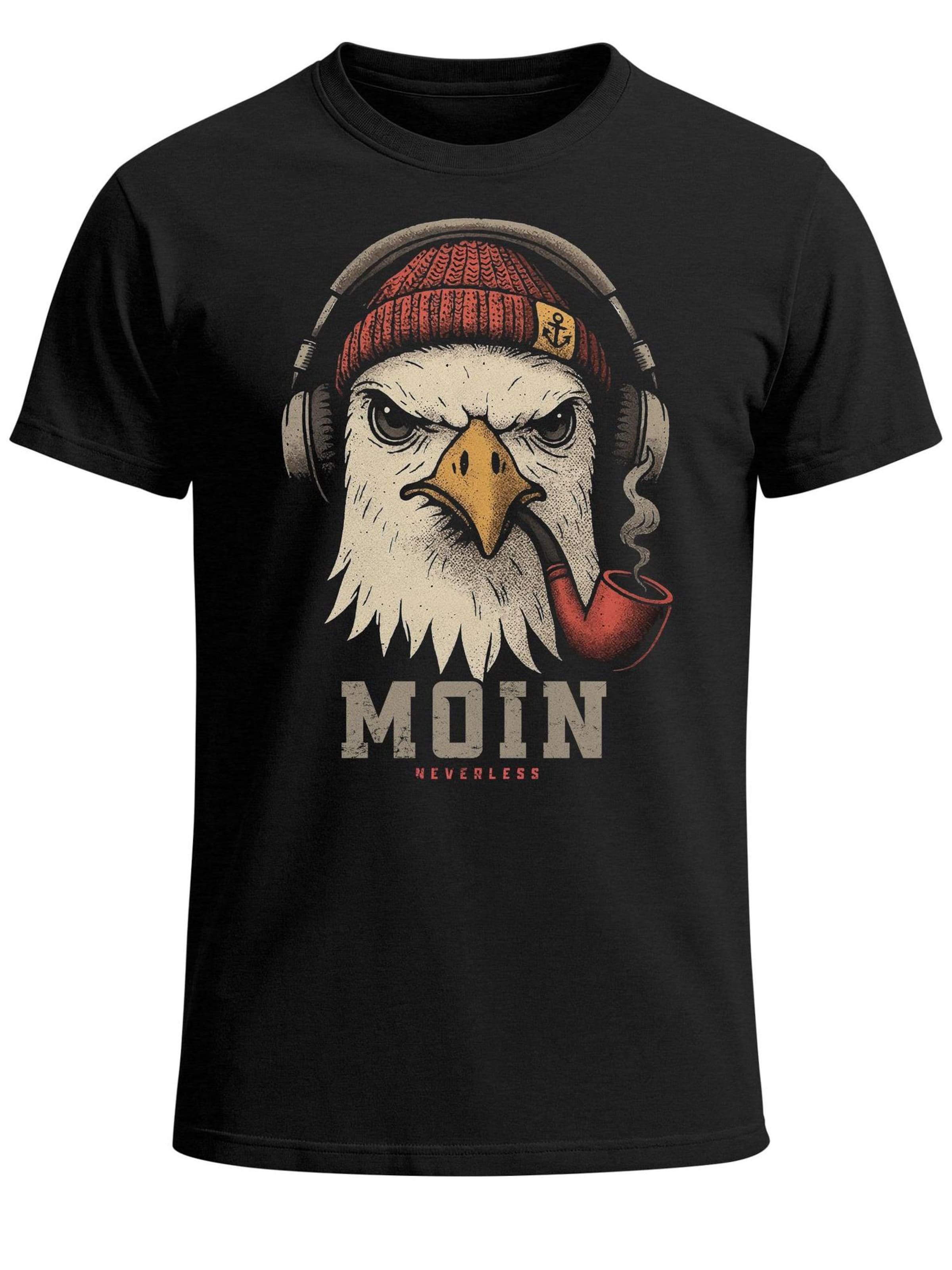 Neverless Shirt 'Moin' in Black: front