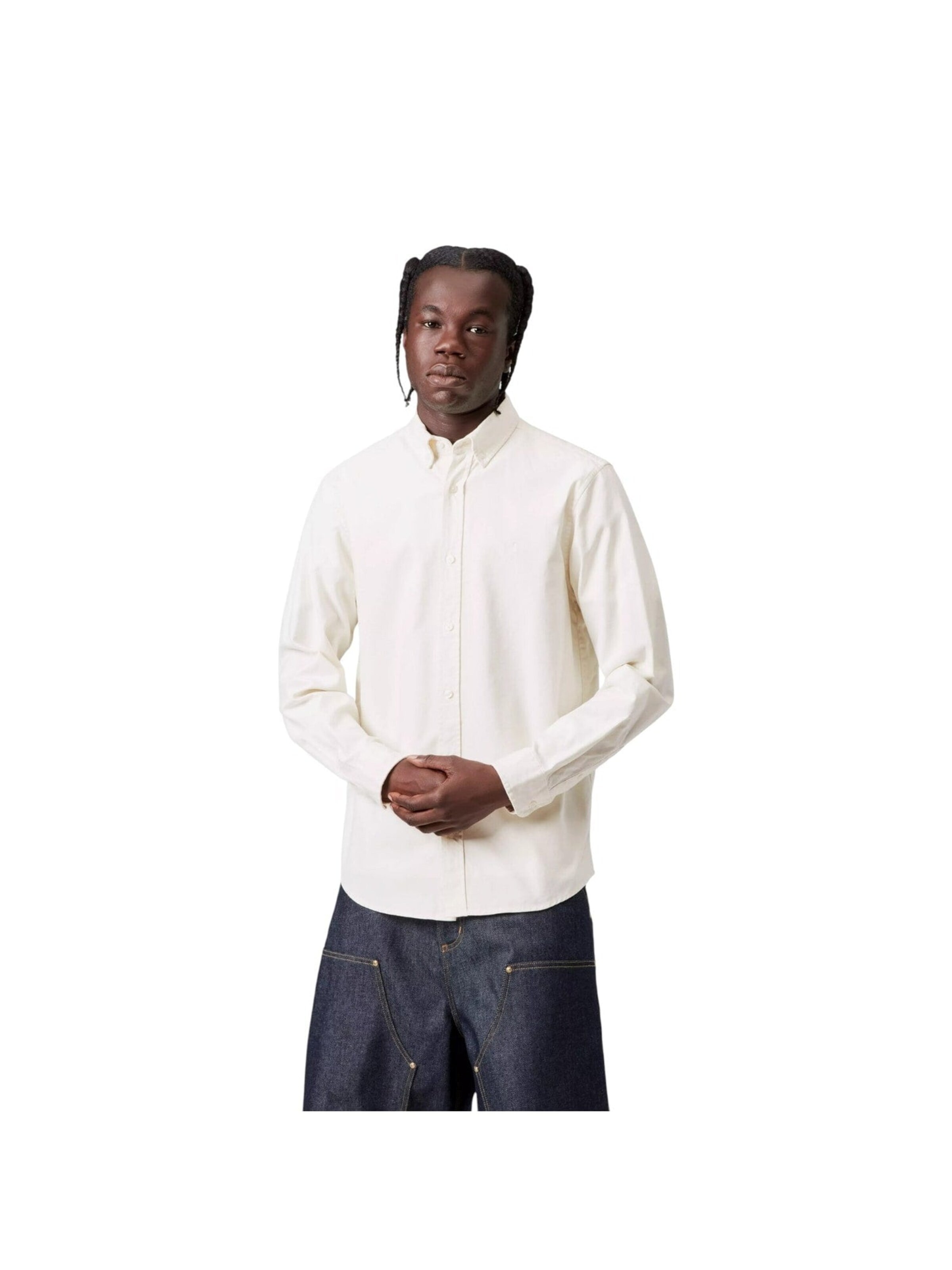 Carhartt WIP Comfort fit Overhemd 'L/S Bolton Shirt White' in Wit