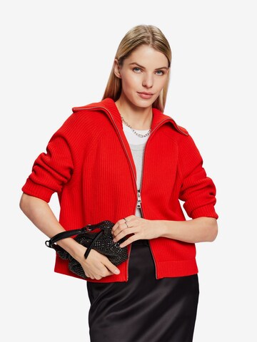 ESPRIT Knit Cardigan in Red: front