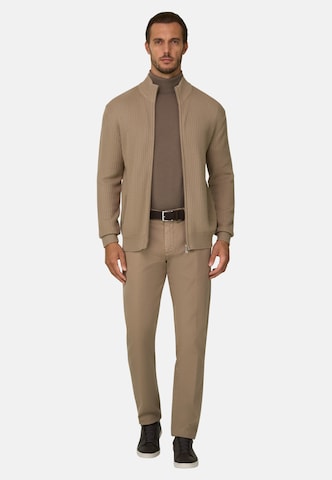Boggi Milano Slim fit Chino trousers in Brown: front