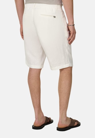 Boggi Milano Loosefit Bandplooibroek in Wit