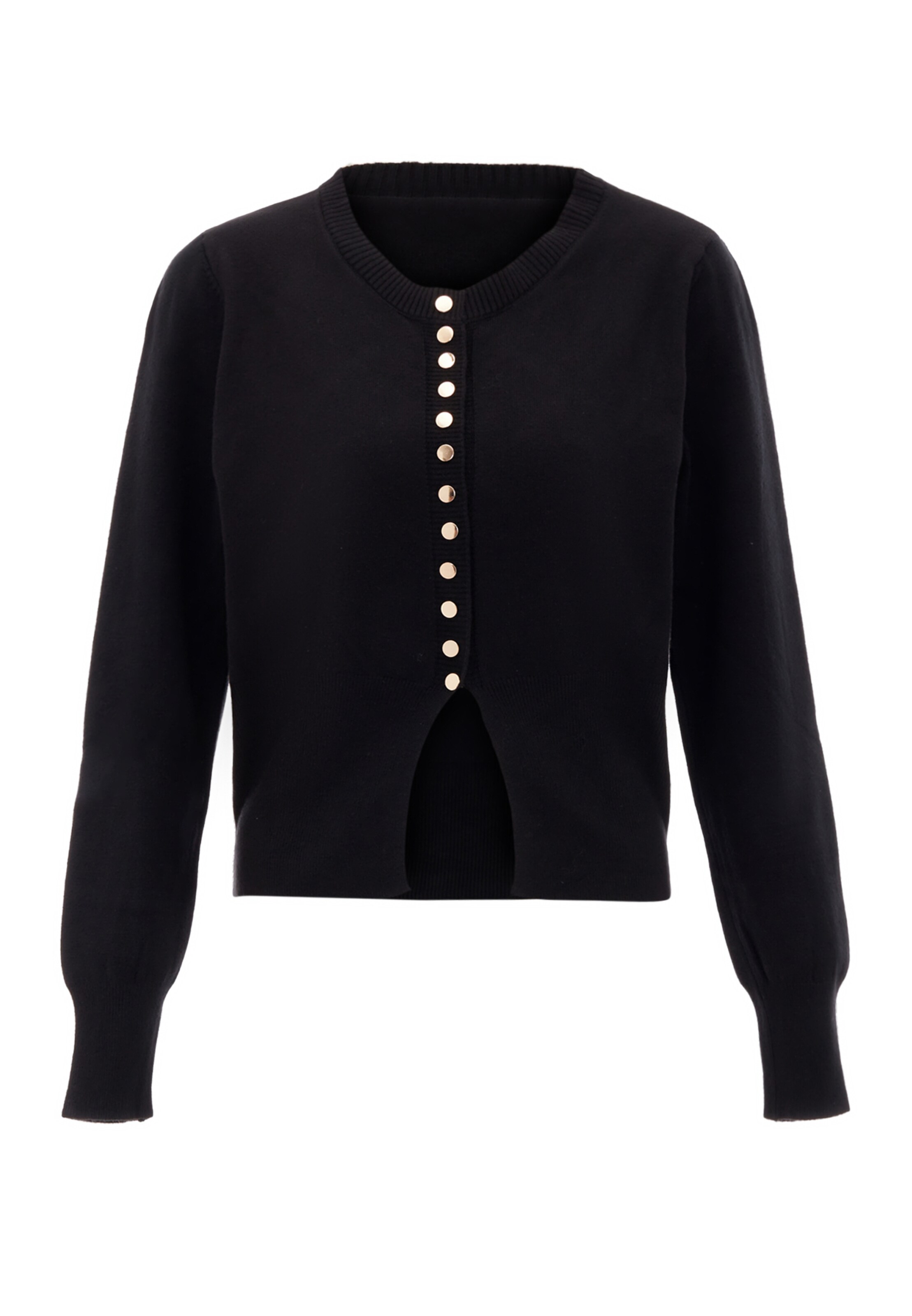 NAEMI Strickjacke in Schwarz: Vorderseite