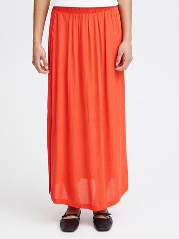 ICHI - Falda ' MARRAKECH ' en naranja: frente