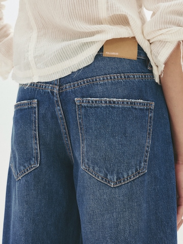 Pull&Bear Wide leg Jeans in Blauw