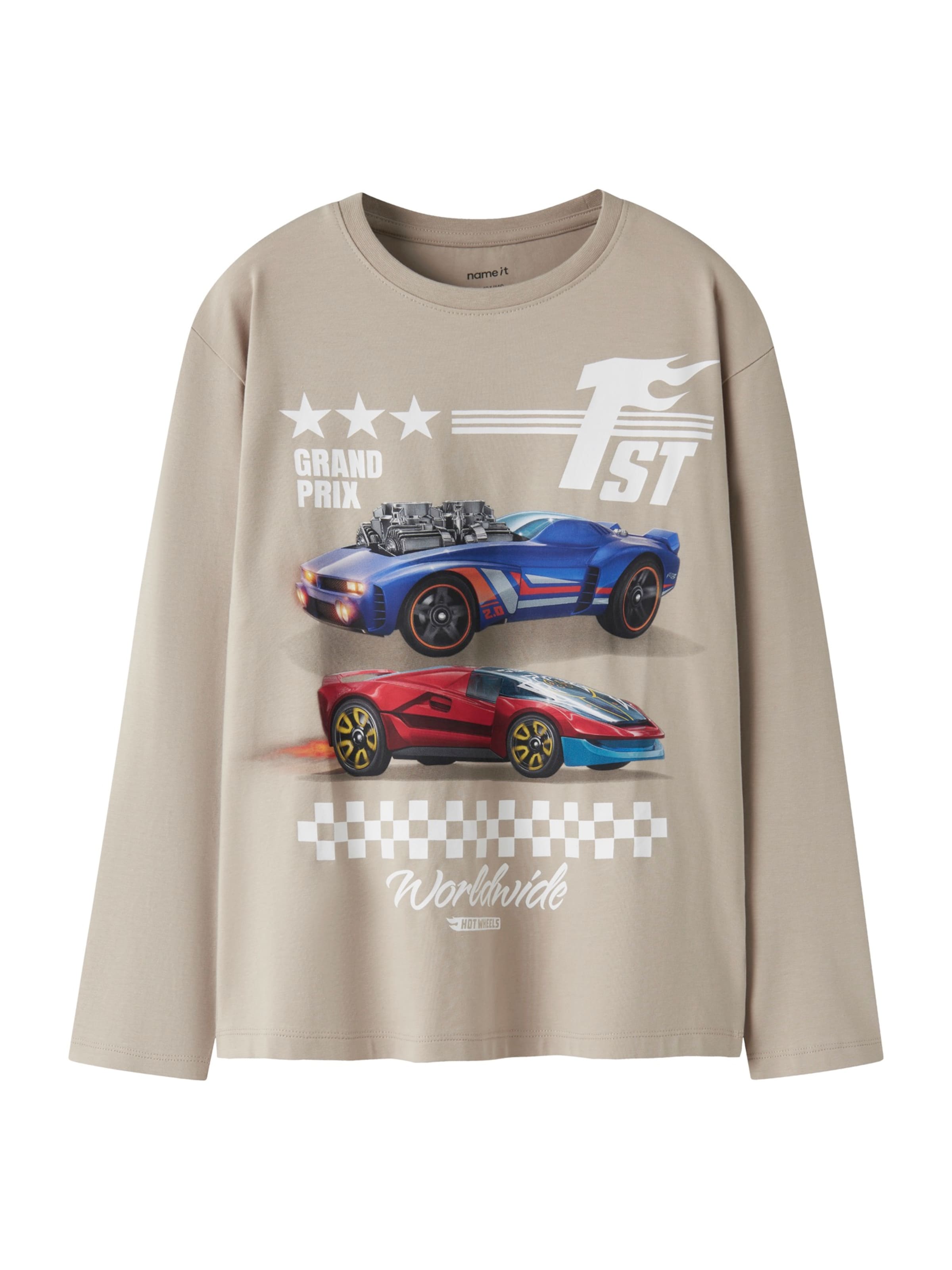 NAME IT - Camiseta 'NKMNIGEL HOTWHEELS' en gris: frente