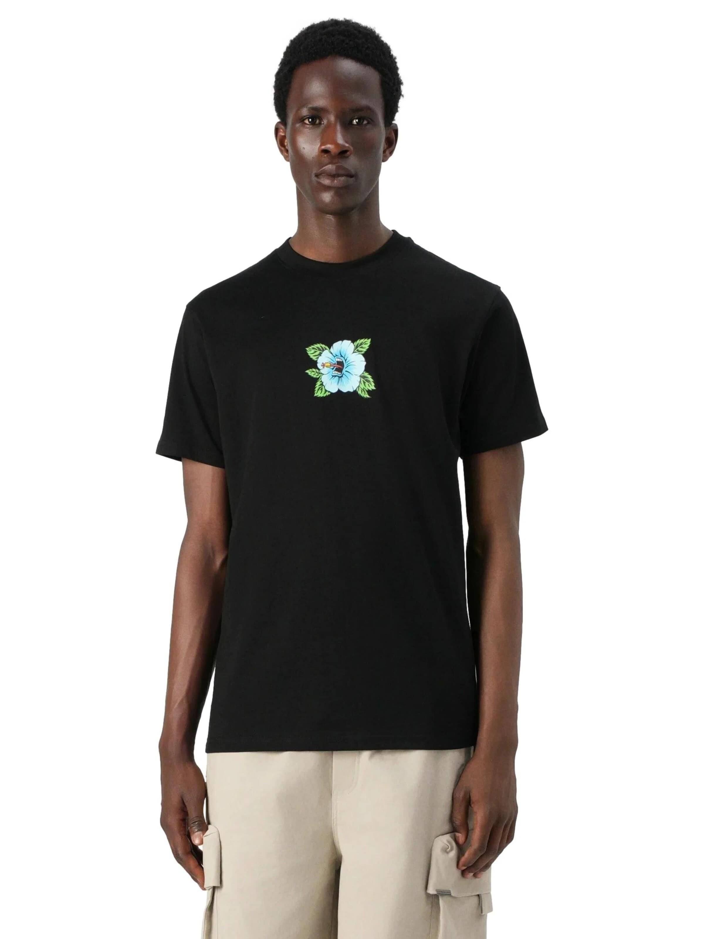 Santa Cruz - Camisa 'Camiseta santa cruz negra screaming hibiscus front tee' em preto: frente