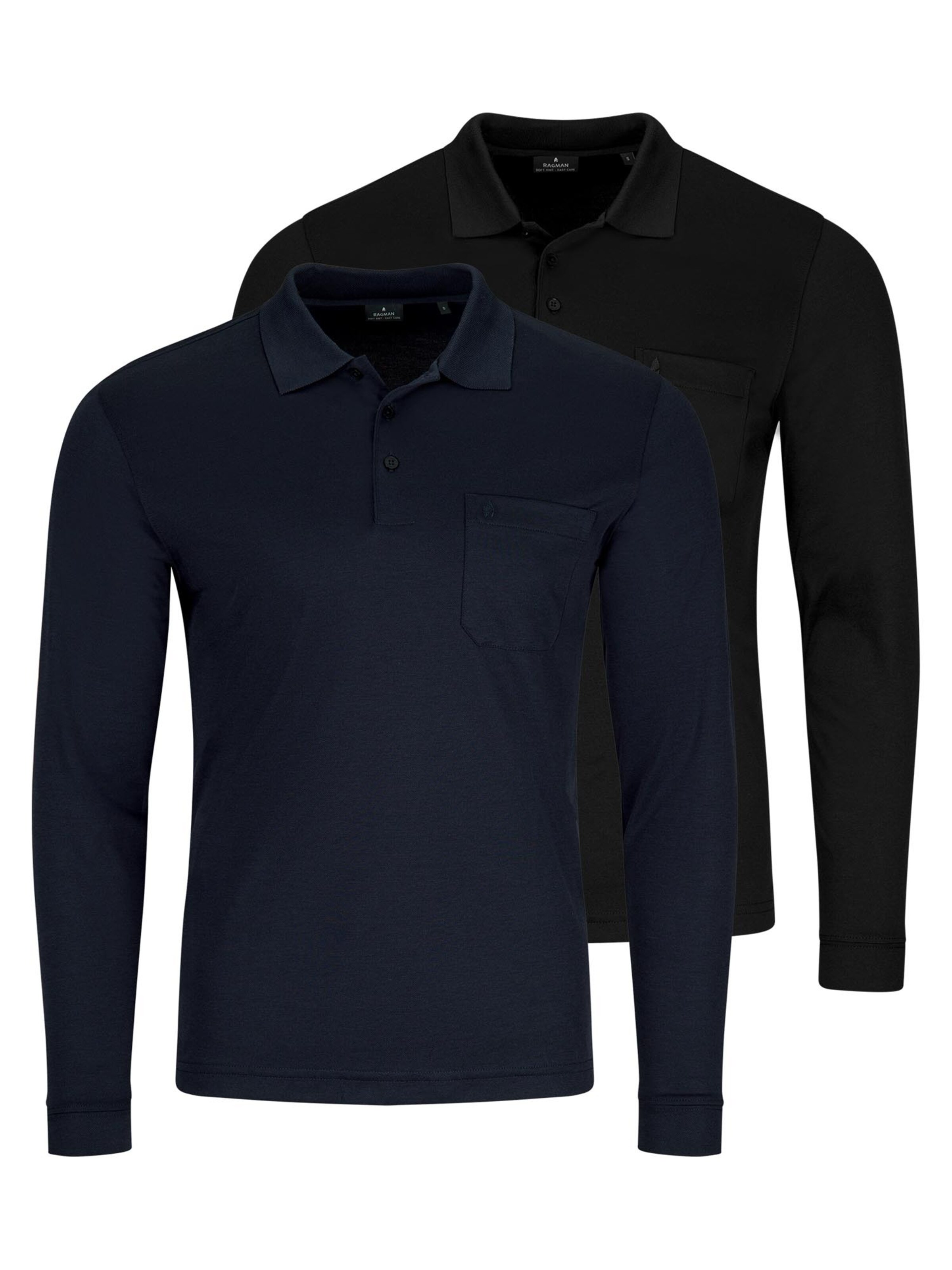 Ragman Shirt 'Basic' in Black: front