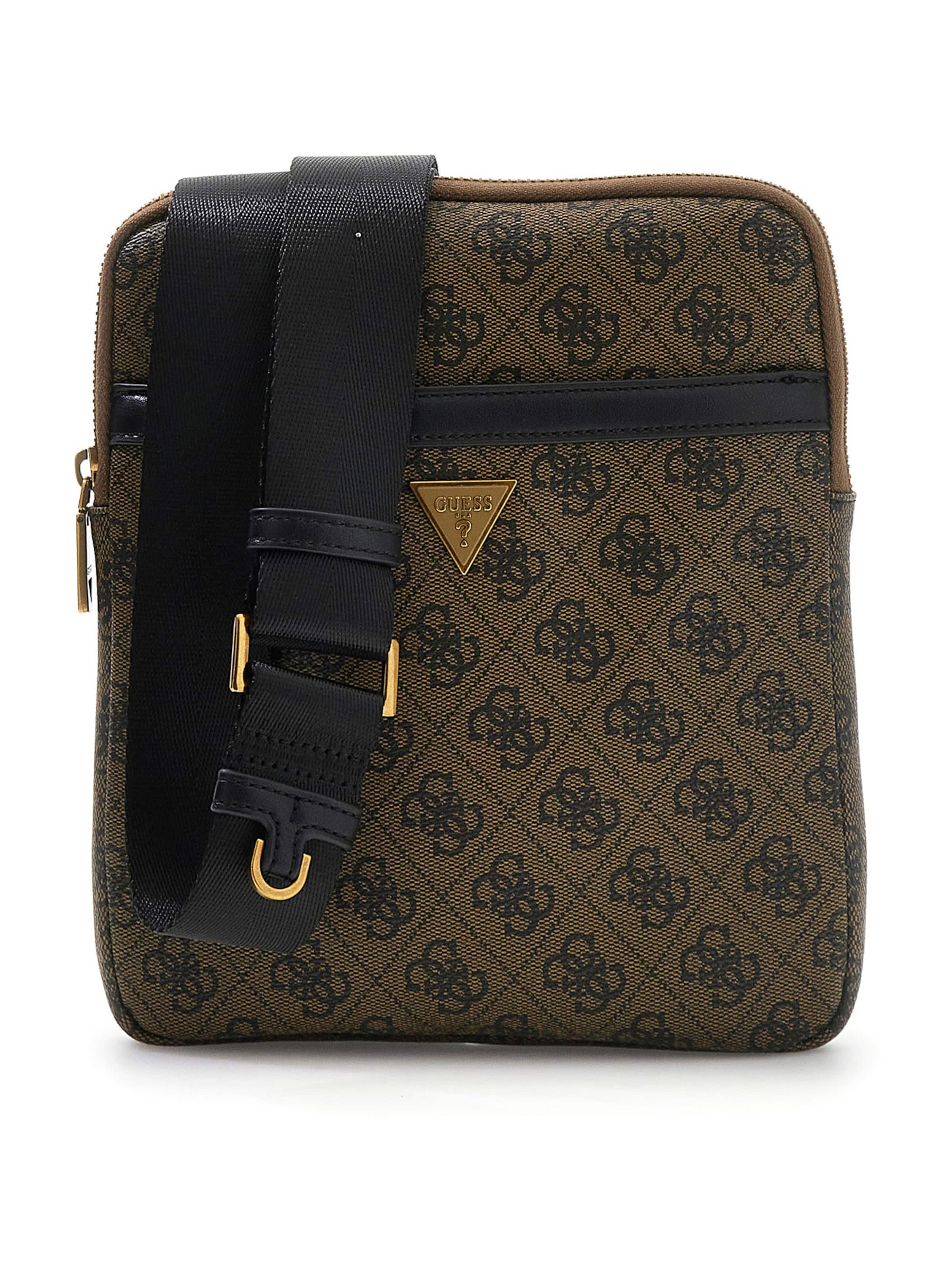 GUESS Чанта за през рамо тип преметка 'VEZZOLA' в кафяво: отпред