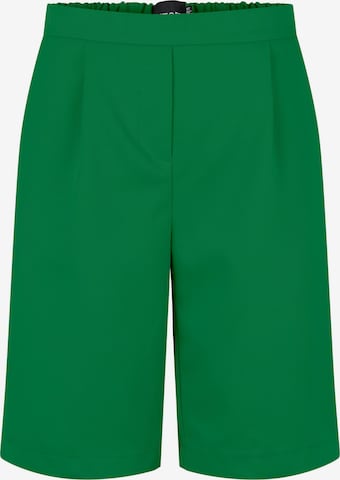 PIECES Pleat-Front Pants 'Vagna' in Green: front