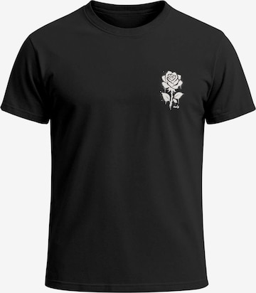 Neverless Shirt 'Graffiti Rose' in Black: front