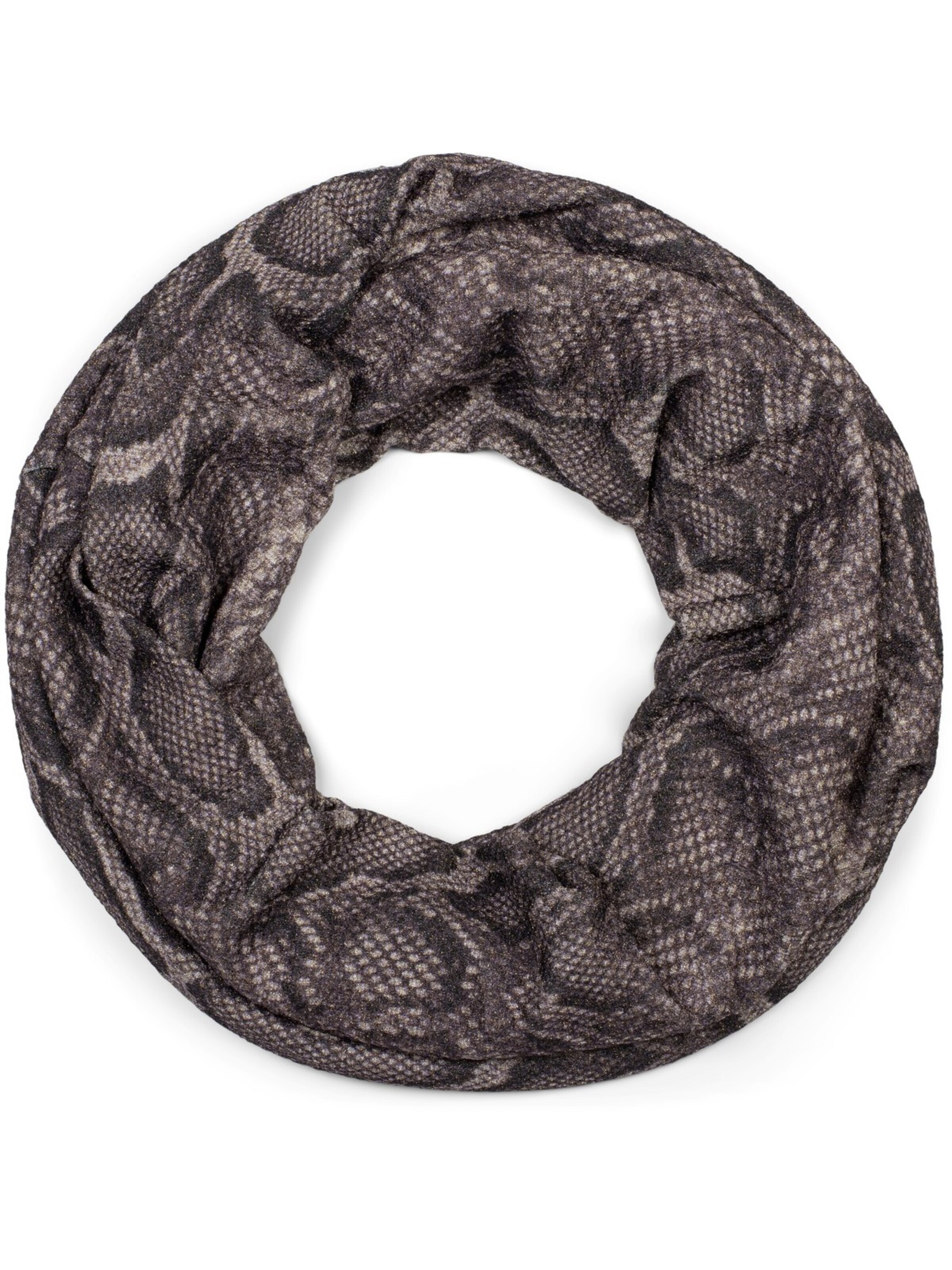 styleBREAKER Schlauchschal 'Loop Schal Glitzer Schlangen Muster'‌ in Braun: Vorderseite