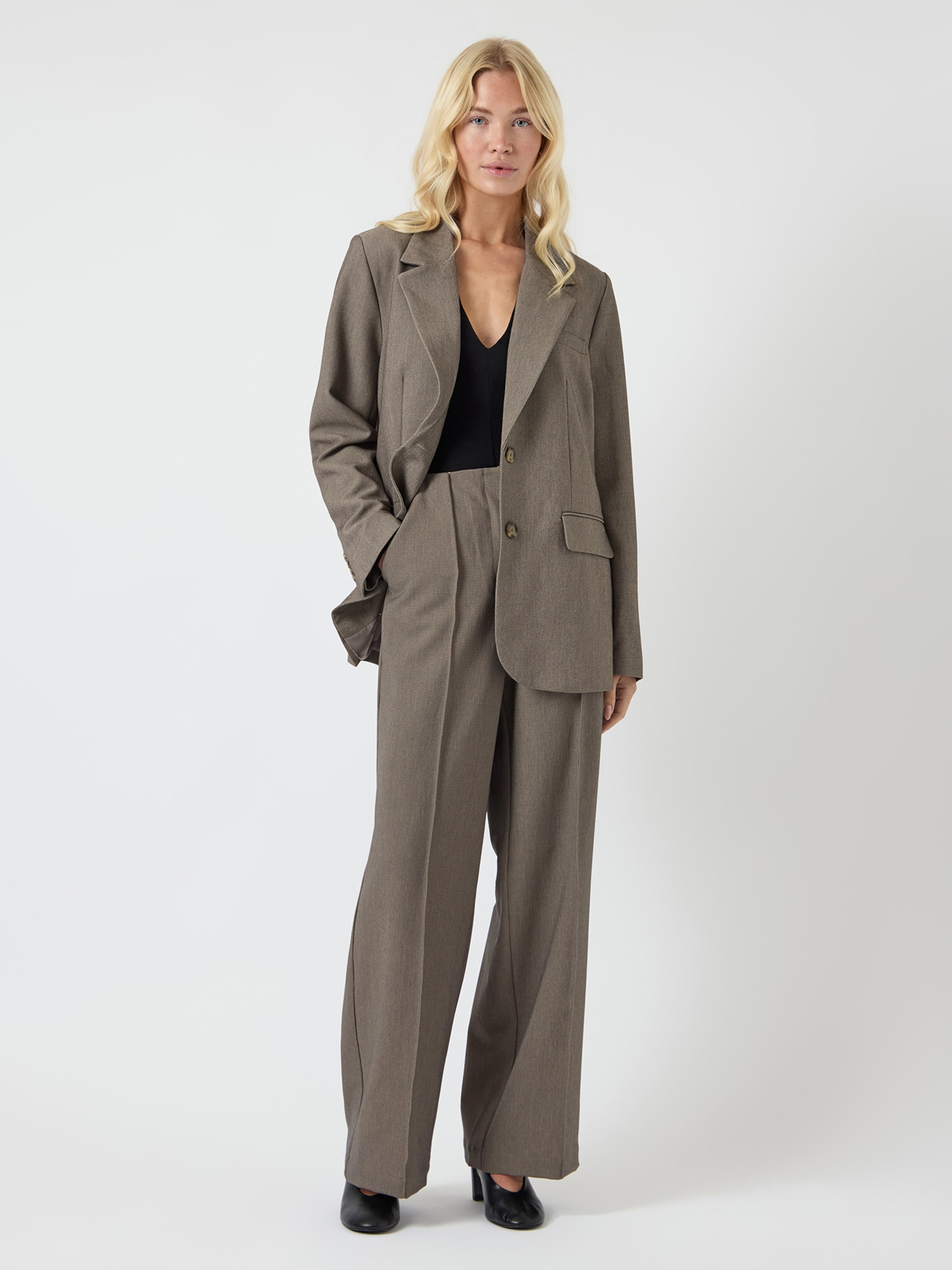 Beige Y.A.S. Blazer YASLIKKA LS OVERSIZED BLAZER S