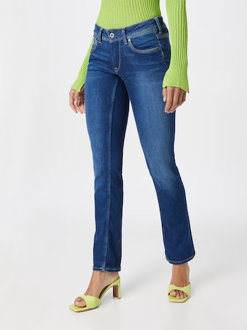 Coupe slim Jean 'Saturn' Pepe Jeans en bleu : devant