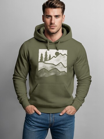 Neverless Sweatshirt 'Mountains' in Green: front