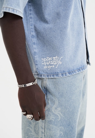 Fit confort Chemise 'Adler und Sterne' Ed Hardy en bleu