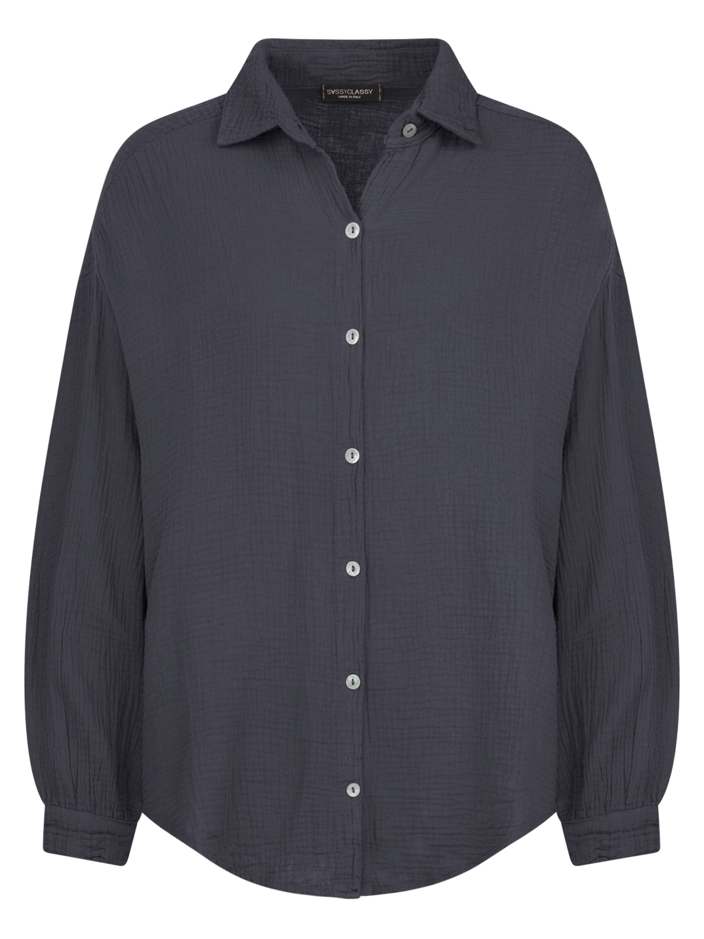 SASSYCLASSY Bluse 'kürzere Variante' in Grau: Vorderseite