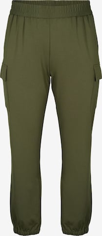 Zizzi Regular Cargo Pants 'Jmaddie' in Green: front