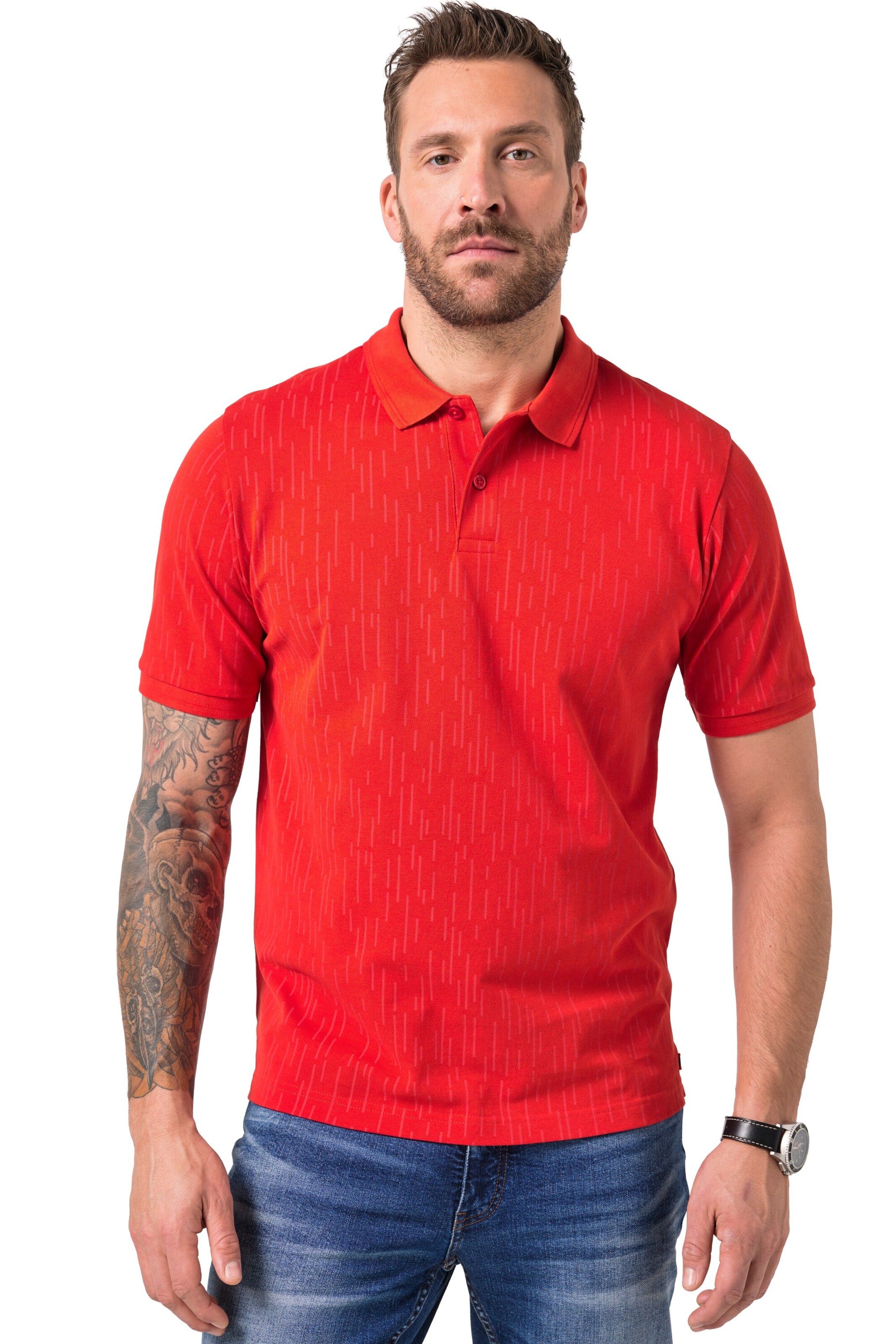 JP1880 Poloshirt in Rot: Vorderseite