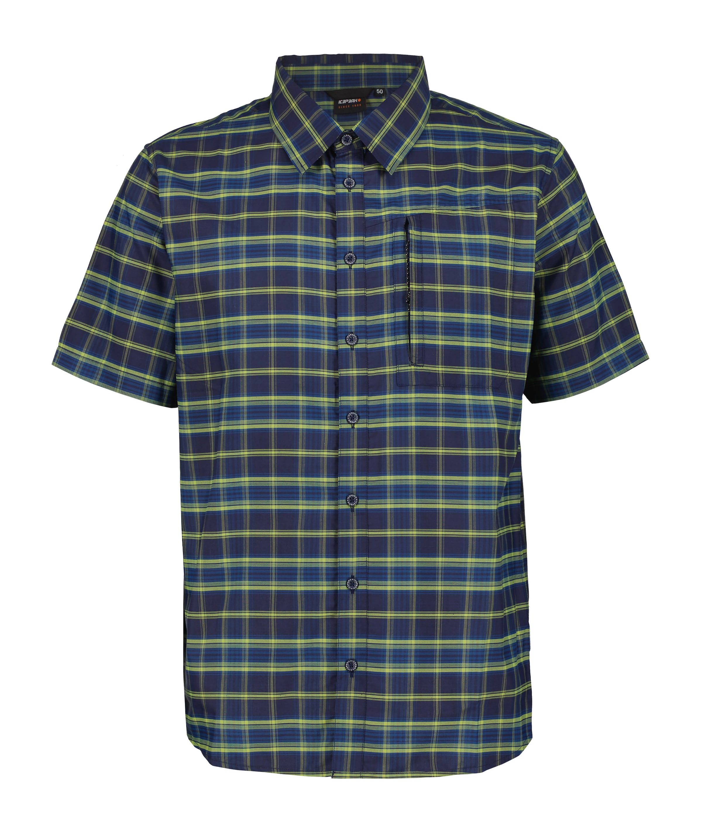 ICEPEAK Athletic Button Up Shirt in Blue: front