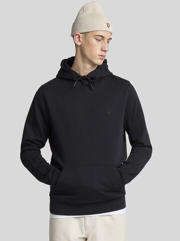 Lyle & Scott Sweatshirt 'Superfine' in Zwart: voorkant