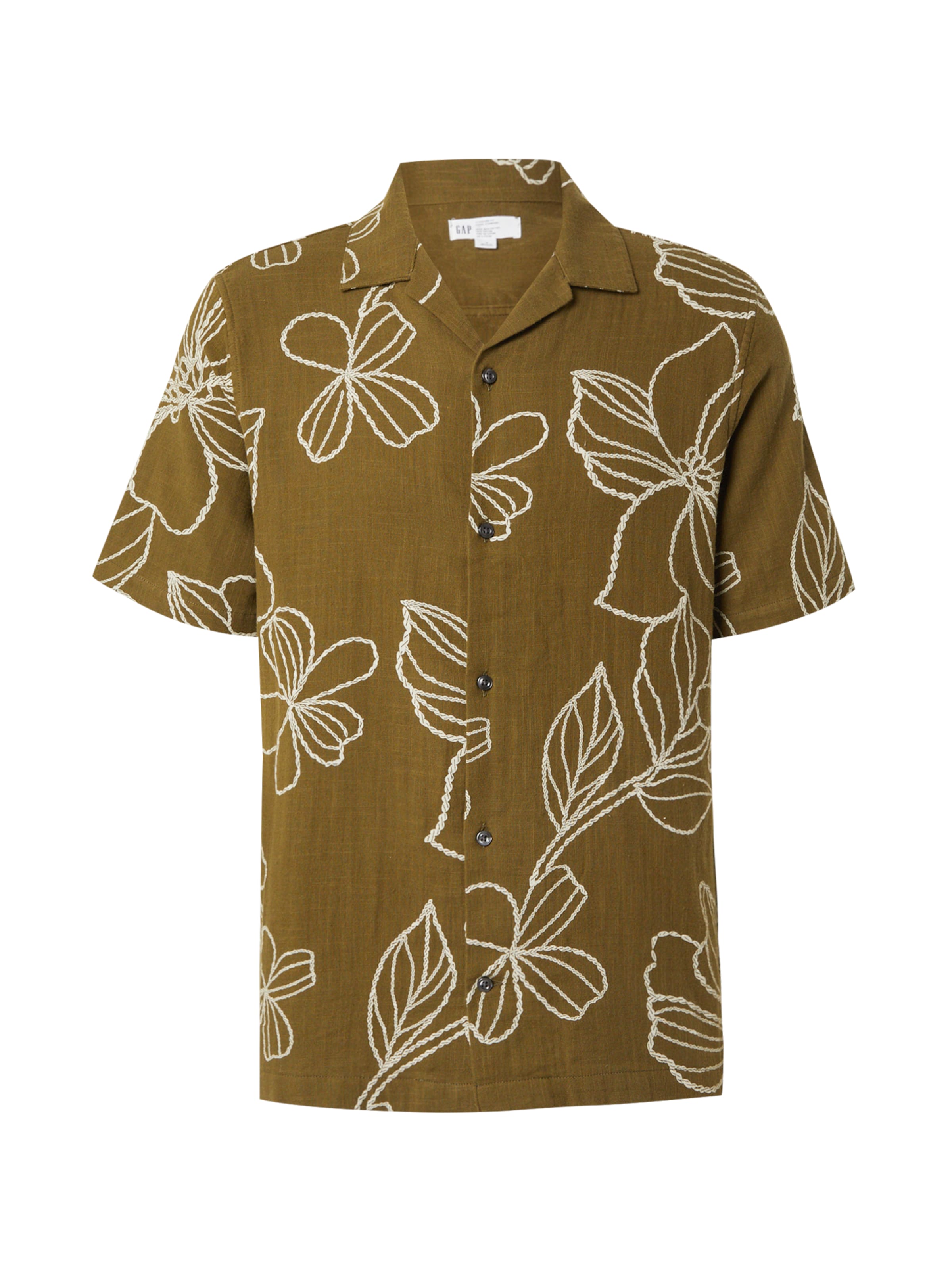 GAP Overhemd in de kleur Olijfgroen / Wit, Productweergave