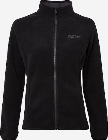 Jachetă  fleece funcțională 'Moonrise' de la JACK WOLFSKIN pe negru: față