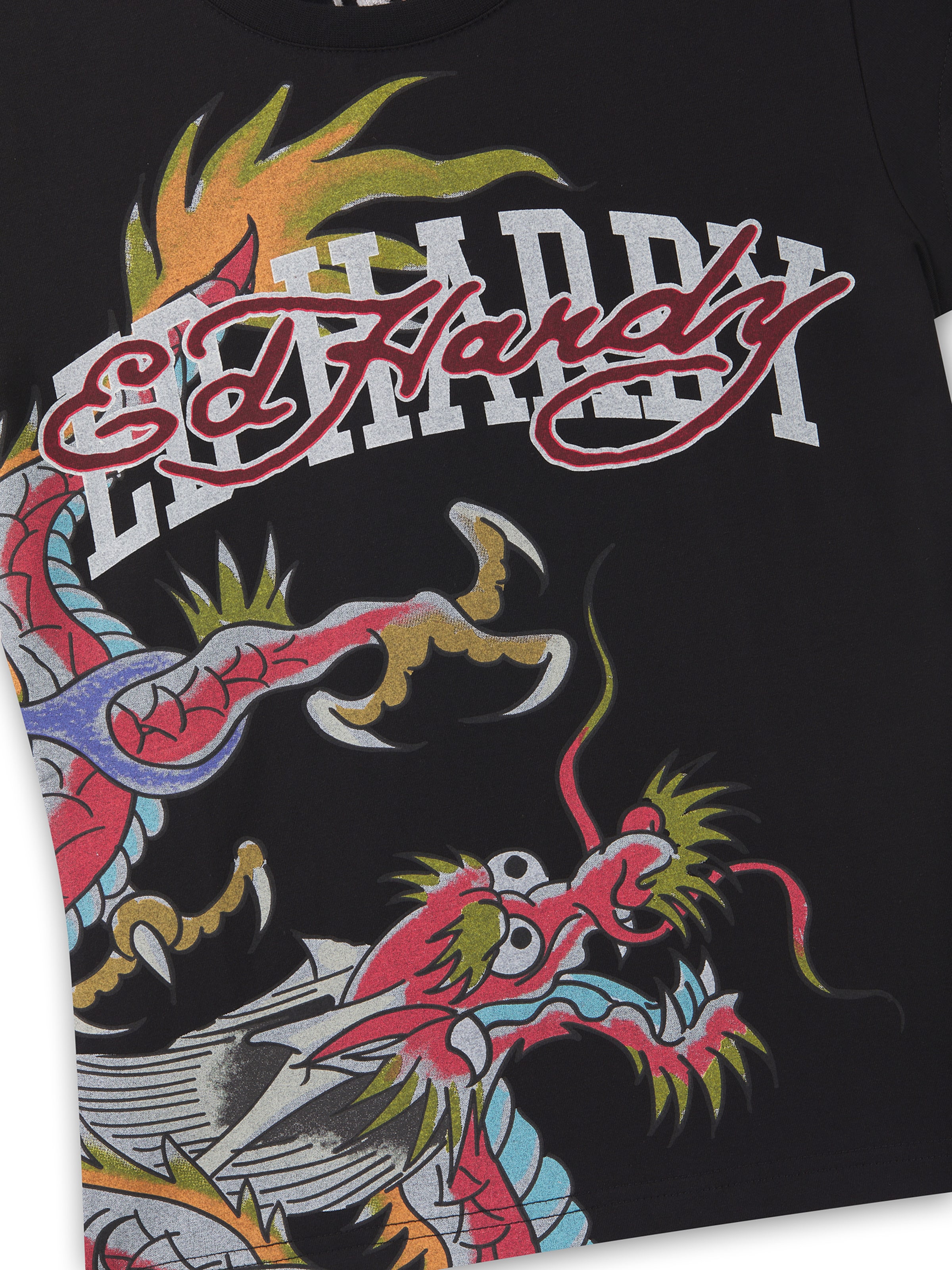Ed Hardy - Camiseta 'Varsity Dragon' en negro