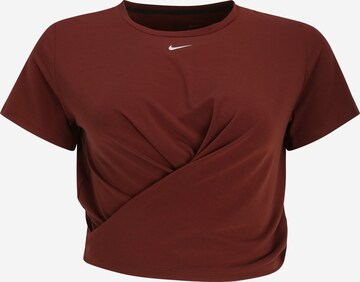 NIKE - Camiseta funcional 'One Luxe' en marrón: frente