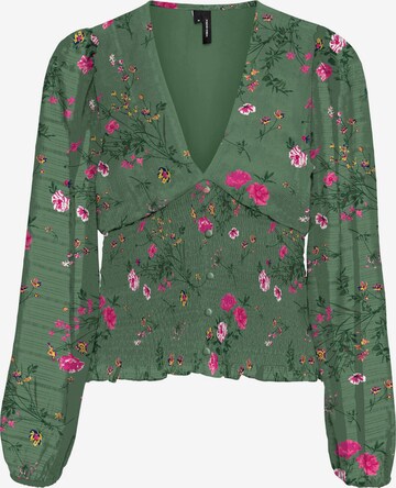 VERO MODA Blouse 'ROSA' in Groen: voorkant