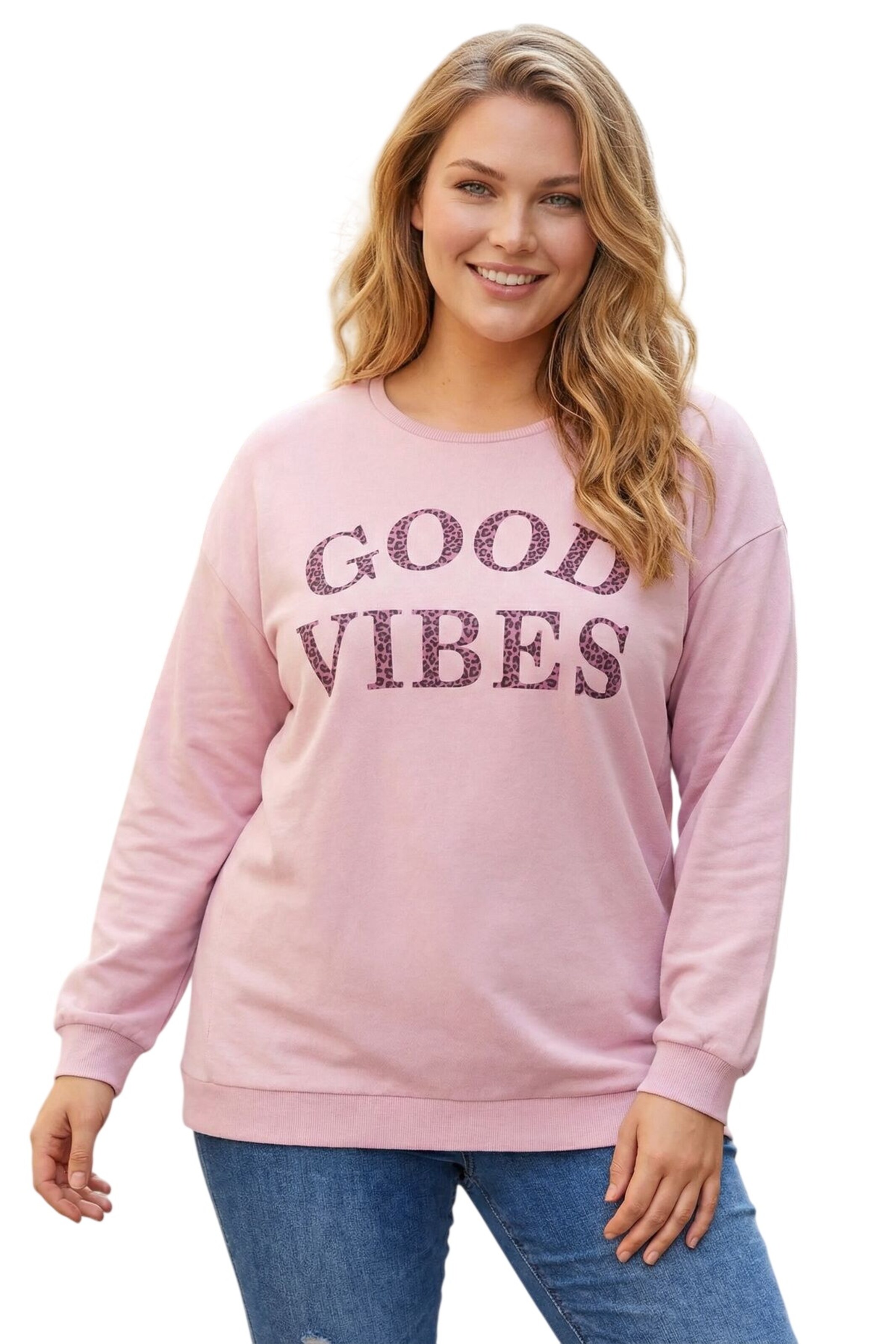 Sweat-shirt Stil Diva en rose : devant