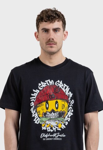 Oldskull Shirt 'Xtreme Smiley Cash Skull Graphic' in Black