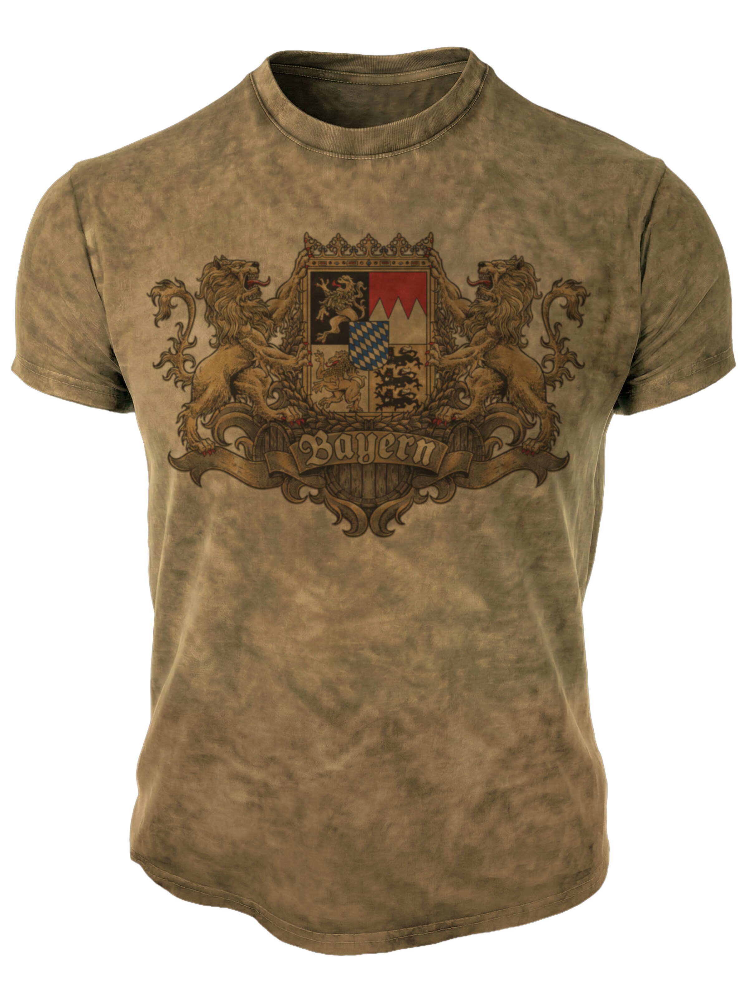 Lobo Negro Trachtenshirt 'Wappen'‌‌‌‌‌ in Braun: Vorderseite