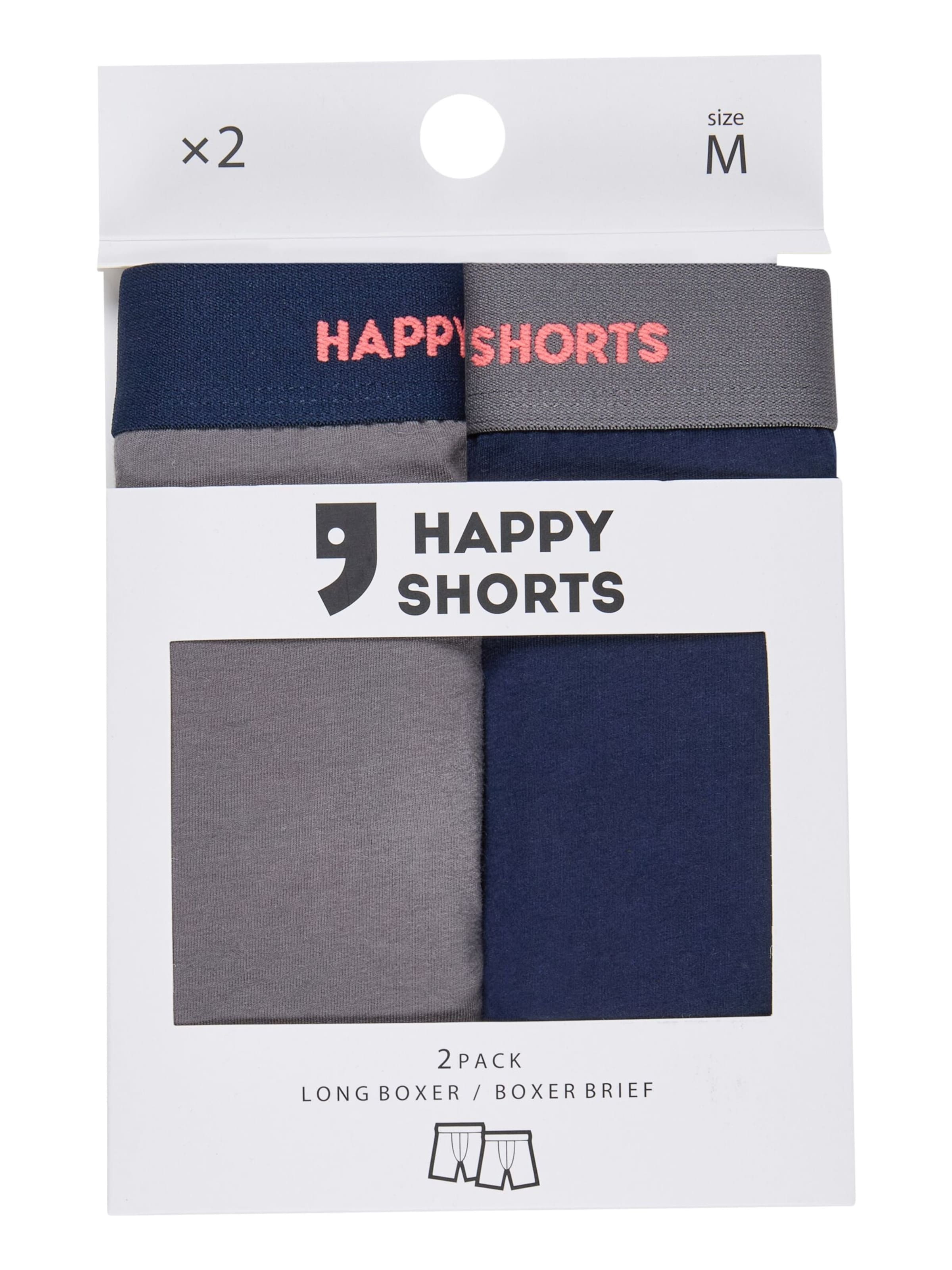 Happy Shorts Boxershorts '2 Happy Shorts Jersey Trunk Long Men's Boxer Shorts Pant' in Blauw