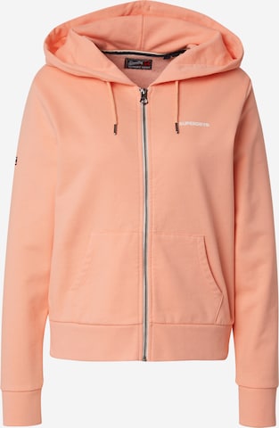 Giacca di felpa di Superdry in rosa: frontale