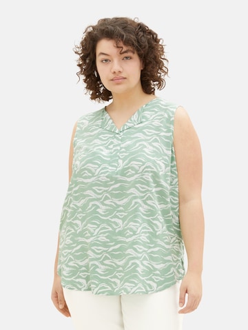 Camicia da donna di Tom Tailor Women + in verde: frontale