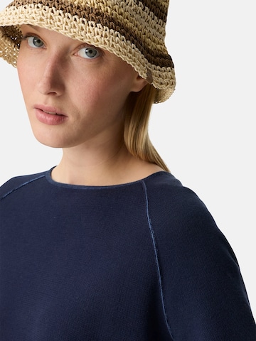 CAMEL ACTIVE Strickpullover mit Rundhalsausschnitt in Blau