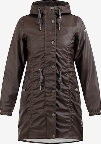 Manteau fonctionnel Usha en marron : devant