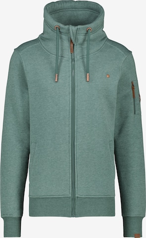 Alife and Kickin Zip-Up Hoodie 'Elias' in Green: front